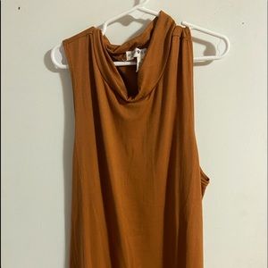 Burnt Orange Turtle Neck Crop Top